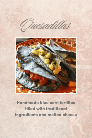Quesadillas de maíz azul